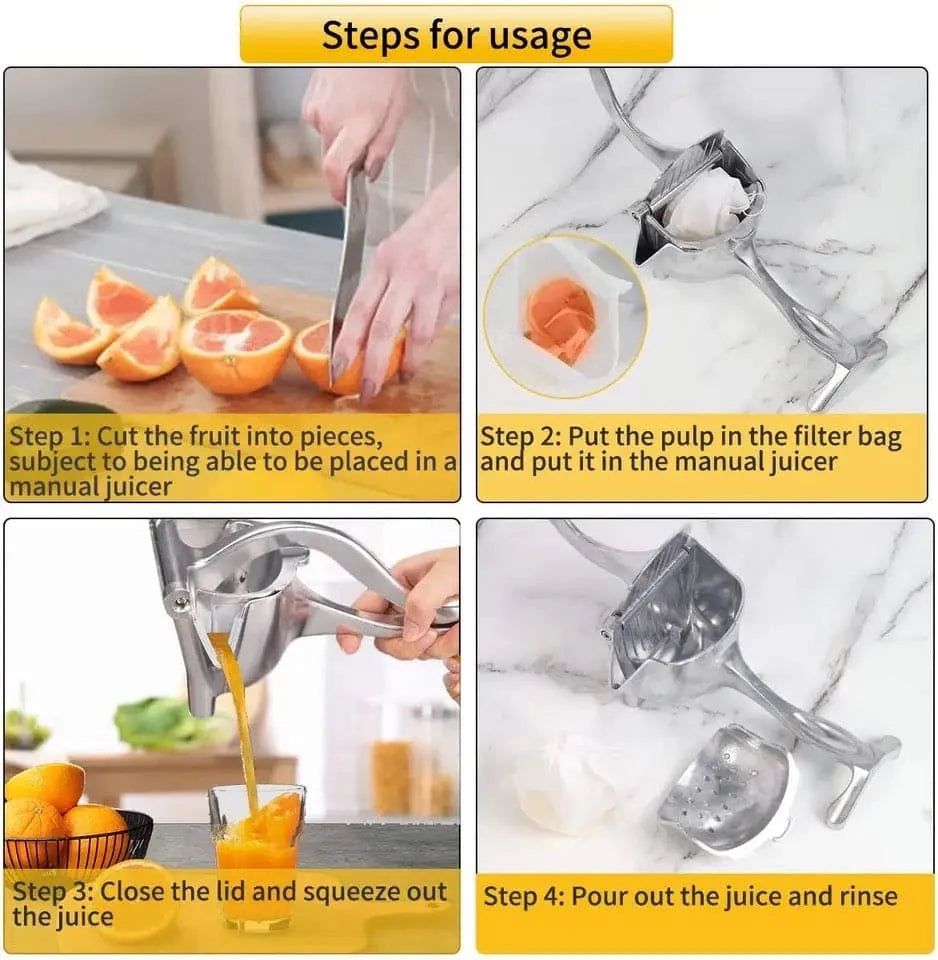 Manual Juice Squeezer Portable Heavy-Duty Hand Press Juicer