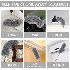 Foldable Fan Duster Retractable Pole Easy Cleaning Brush DUSTER
