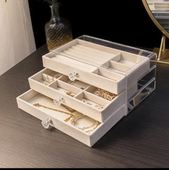 Acrylic Organizer Velvet 3 layer Jewelry Storage Box