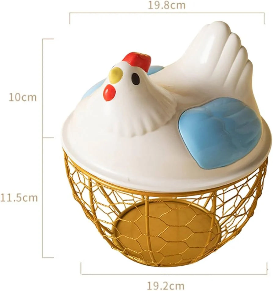 Luxury Hen Shaped Egg Basket with Lid