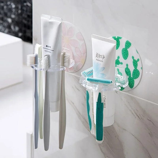 Removable Toothbrush Holder Transparent Shaver Organizer Kids Tooth Brush Storage Rack Bathroom