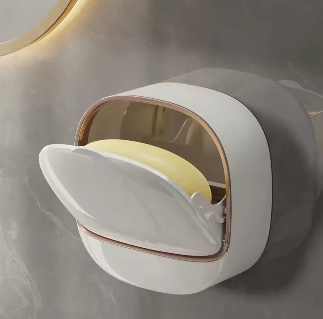 Wall Mounted Soap Box With Flip Cover, Soap Holder With Drainage Tray, Soap Holder With Lid