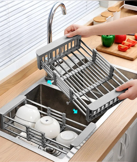 Expandable In Sink Kitchen Dish Drying Rack Over The Sink