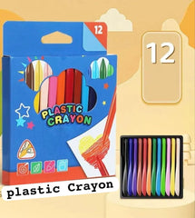 Pack of 12 Art Supply Childs Plastic Crayon with box