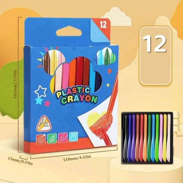 Pack of 12 Art Plastic Crayon with box