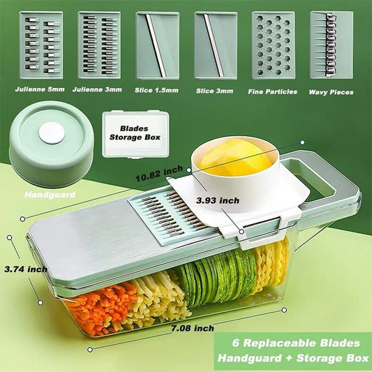 7/8pcs Vegetable Chopper Carrots Potatoes Cut Shred Manually Multi-function Kitchen Grater / Slicer 6in1