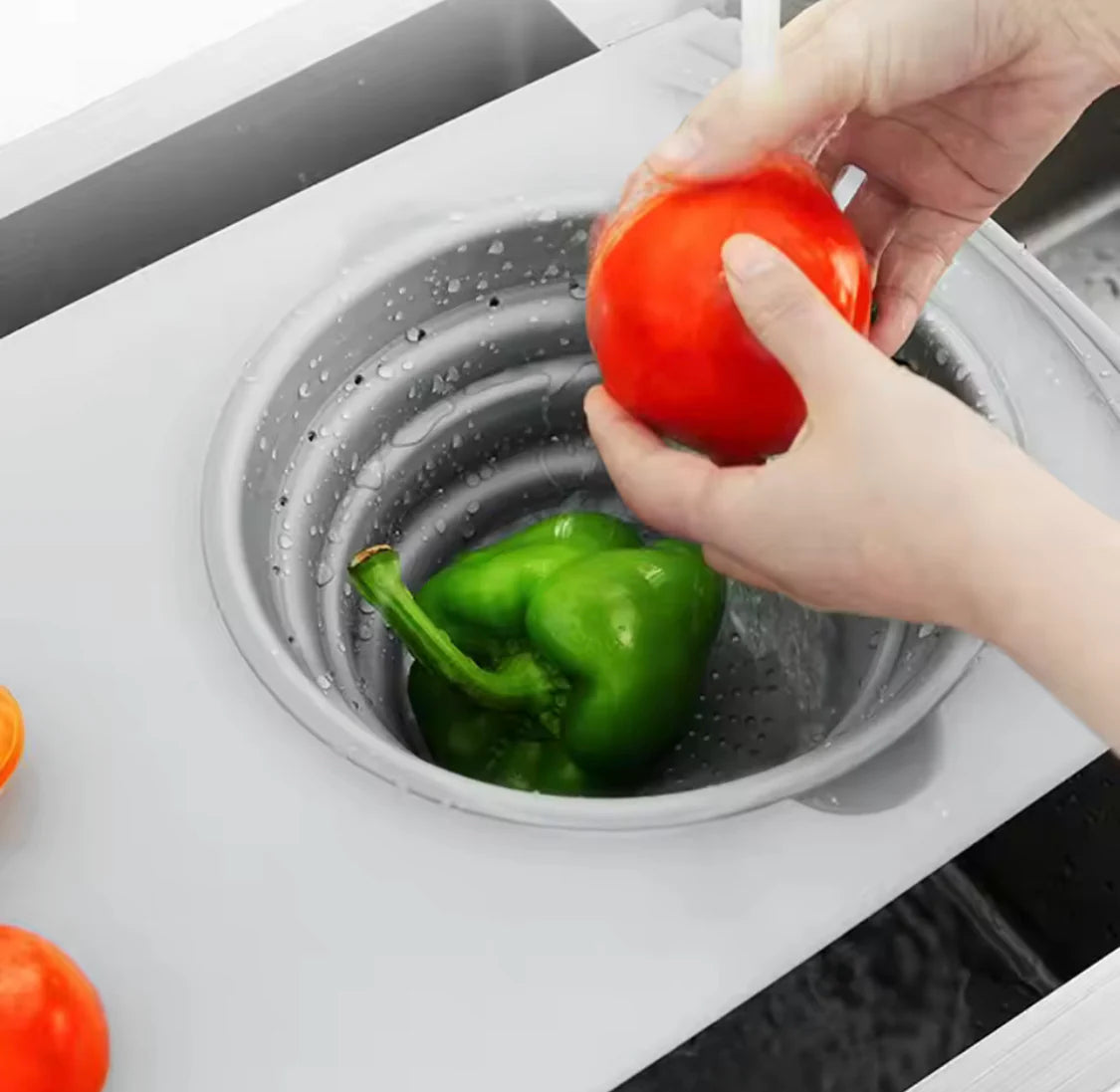 Multifunctional Cutting Board with Sink Drain & Strainer