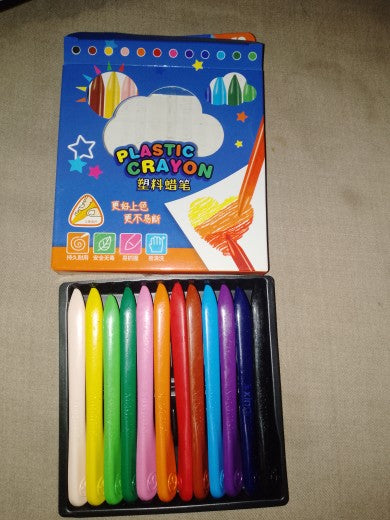 Pack of 12 Art Supply Childs Plastic Crayon with box
