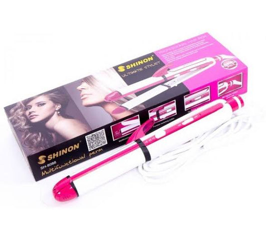 Shinon 4 in 1 Professional Hair Straightener, Curler And Crimper With Cover