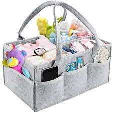 Baby Diaper Caddy Organizer - Portable Storage Basket - Essential Bag for Nursery, Changing Table and Car - Waterproof Liner Is Great for Storing Diapers, Bottles