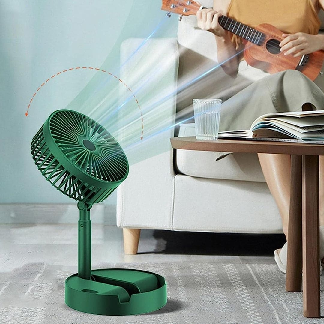 USB RECHARGEABLE TELESCOPIC FOLDING FAN