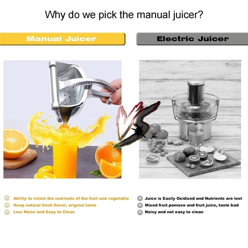 Manual Juice Squeezer Portable Heavy-Duty Hand Press Juicer