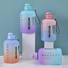 2.2 Large Capacity Travel Motivational  Water Bottle With Time Maker