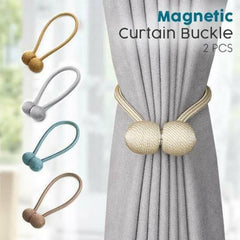 2pcs Magnetic Curtain Tiebacks With Unique Wooden Balls