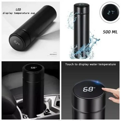 Stainless Steel 500ML Smart Thermos Water Bottle Led Digital Temperature Display