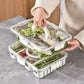 4 Grid Refrigerator Storage Box, Separate Refrigerator Storage Basket, Portable Vegetable Fruit Container