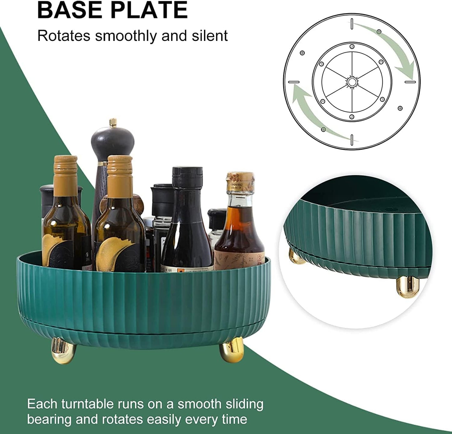 360° Rotating Organizer Tray For Spice Rack And Cosmetic Organizer