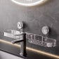 Bathroom Sink Faucet, Star Shaped Suction Cup Rack, Drainage Wall Hanging Storage Shelf, Single Layer Plastic Sticking Shelf