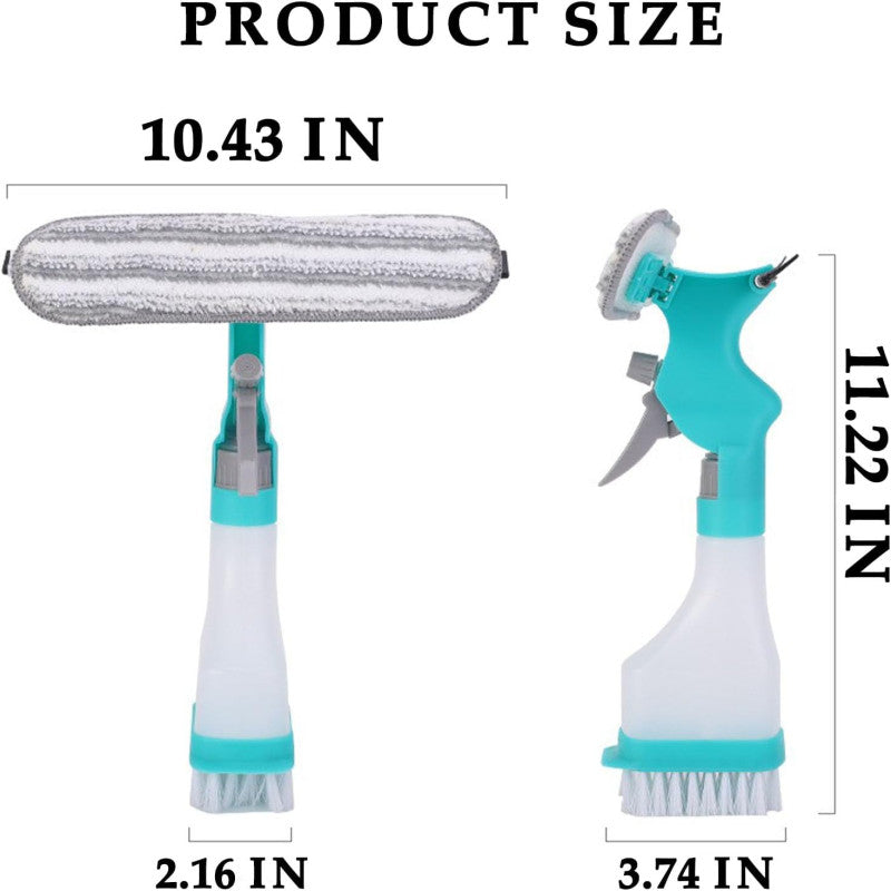 4 In 1 Double Sided Window Cleaning Squeegee With Spray Bottle