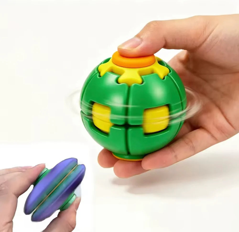 Fidget Magic Ball Spinner Cube Toy, 3D Fidget Spinner Ball Toy, Stress Relief Rotating Gyro Puzzle, Educational Desk Toy