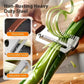 3 In 1 Vegetables Peeler With Wooden Handle, Stainless Steel Scallion Shredder, Multifunctional Vegetable Slicing Peeler, Kitchen Tool