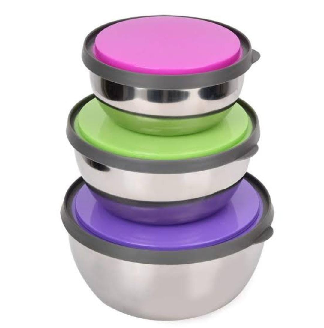 3 Pcs Stainless Steel Seal Bowl with Lid