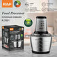 RAF Meat Grinder 3L 1000W -Stainless Steel - Electric Chopper Meat Grinder - Mincer, Food Processor, Slicer