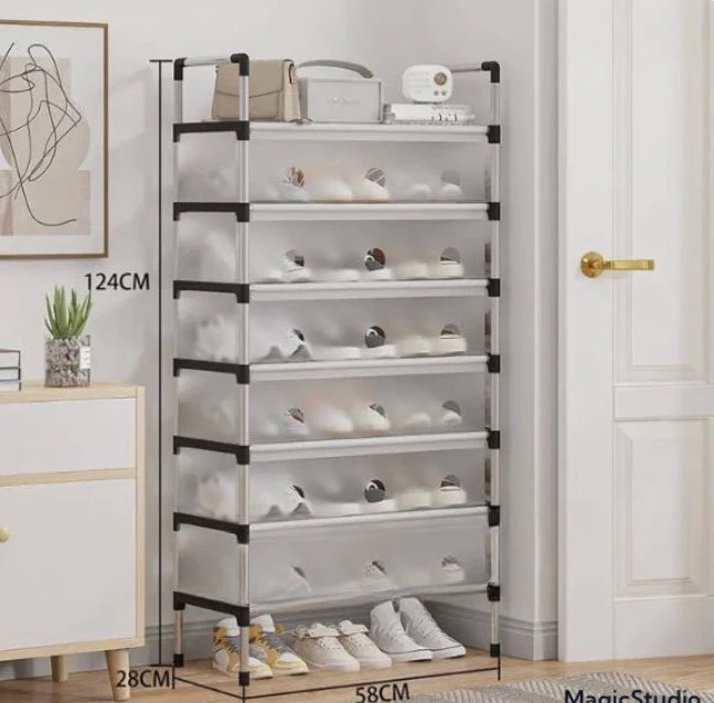 Simple Large Capacity Dustproof Shoe Cabinet Storage Shelf
