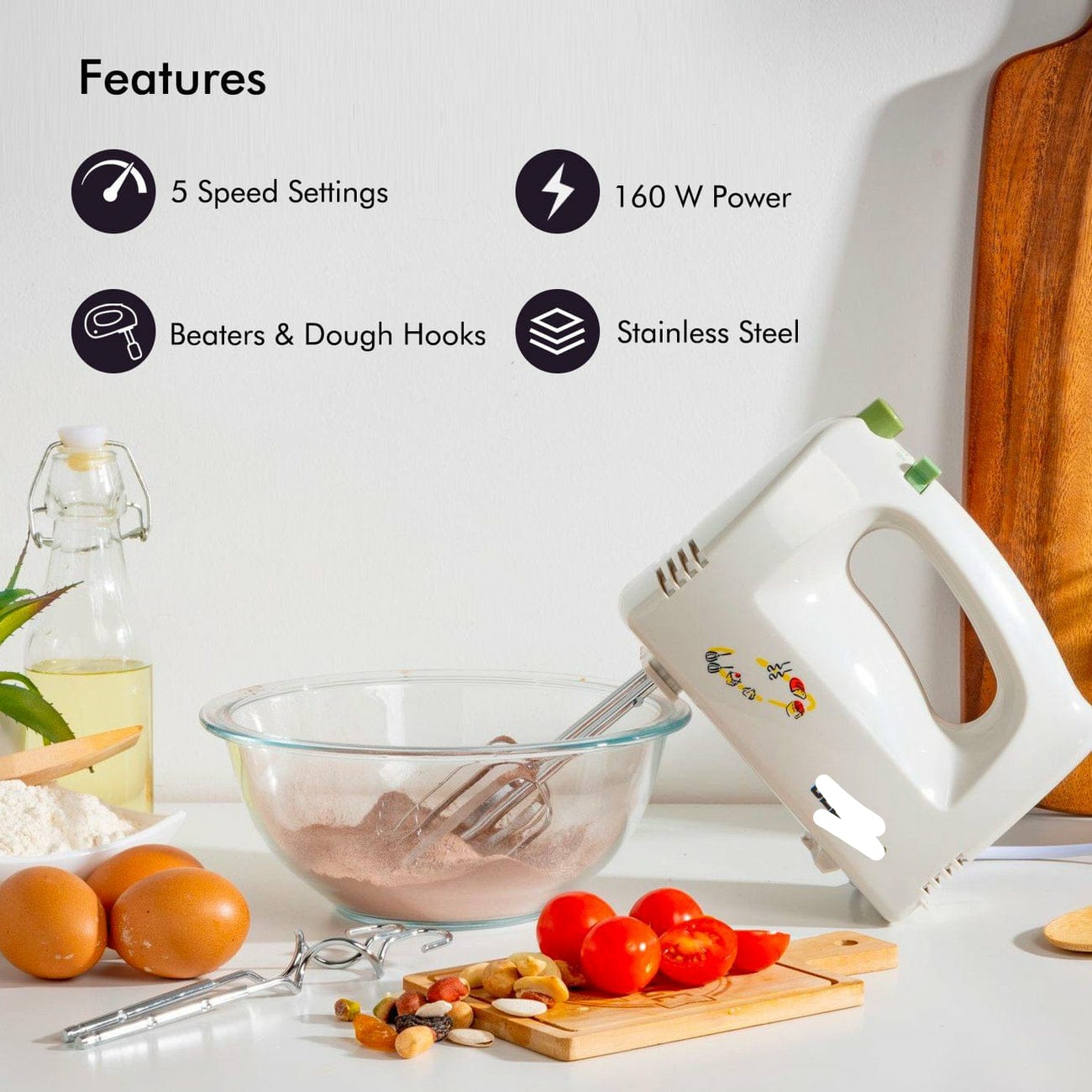 5-Speed With Turbo Hand Food Mixer Very Heavy Quality Electric Hand Mixer