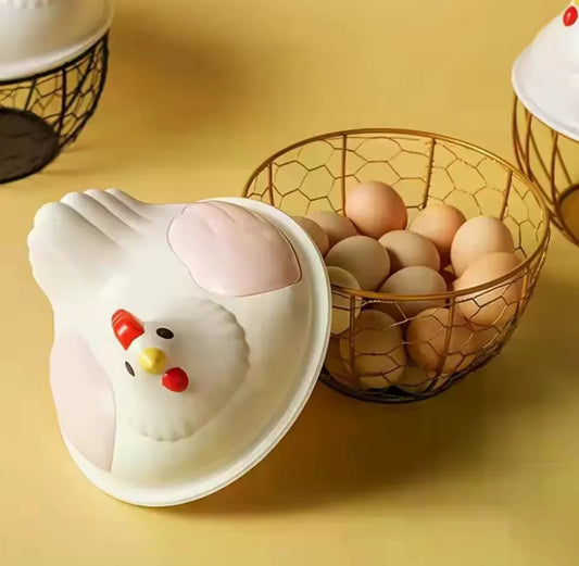Luxury Hen Shaped Egg Basket with Lid