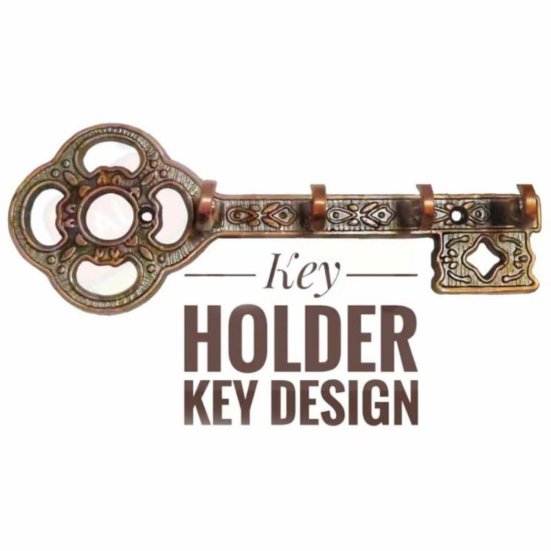 Decorative Wall Mounted Key Holder Vintage Key With 4 Hooks Wall Mounted