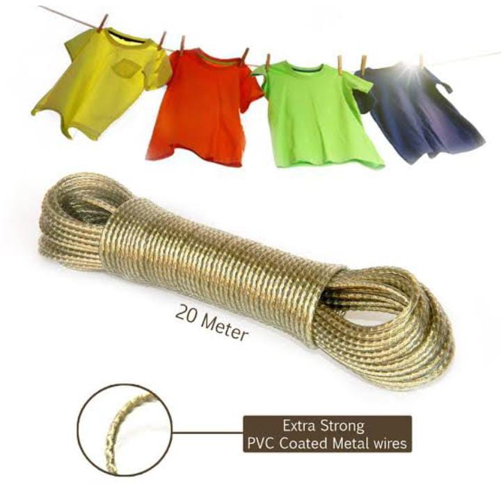 Heavy Duty Wet Cloth Laundry Rope PVC Coated Metal Cloth