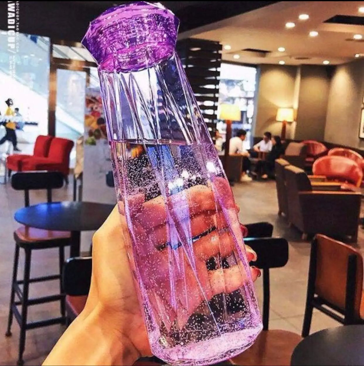 Crystal Glass Water Bottle and Plastic LID