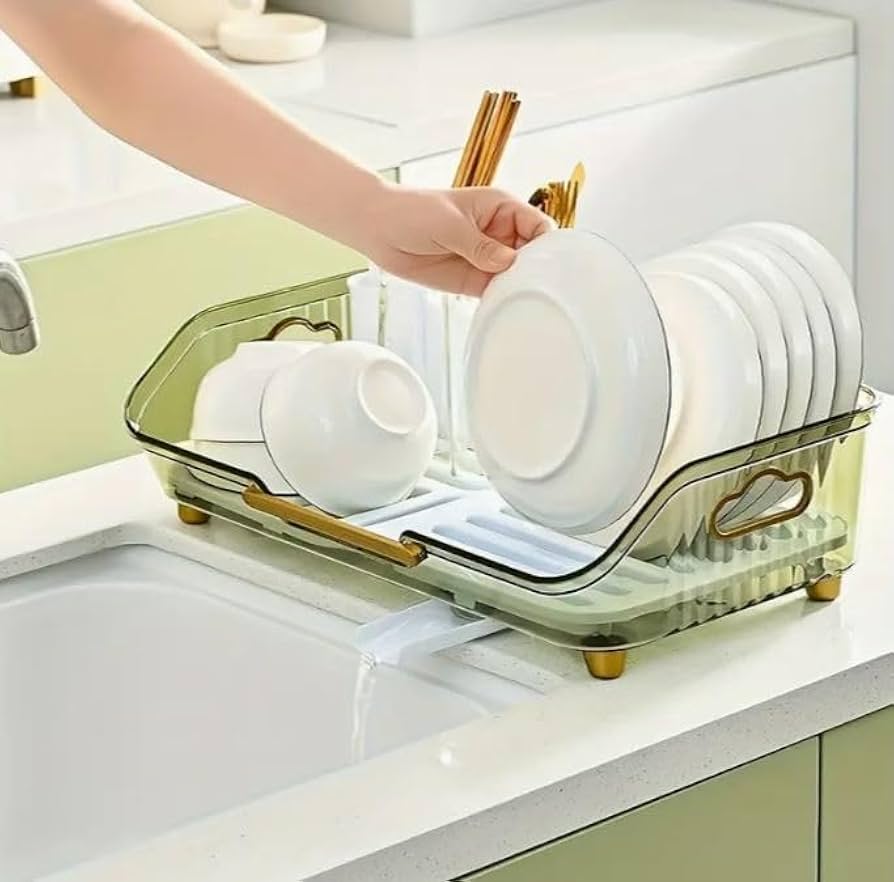 Transparent Acrylic Dish Drainer Rack