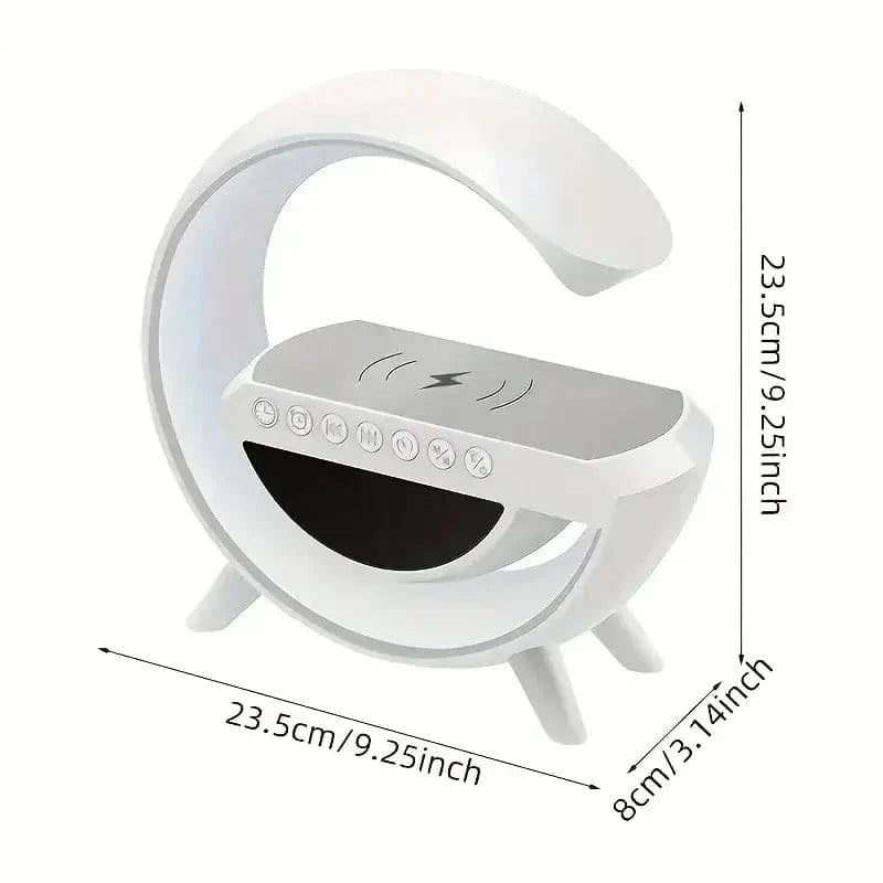 G Lamp Bluetooth Speaker with Digital Clock & RGB Night Light