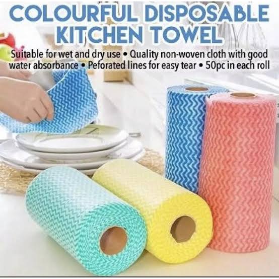 50PCS Non Woven Wiping Towel Wash Clean Disposable Cloth for Kitchen Home 1 Roll