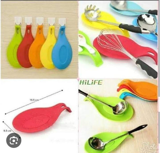 Pack of 5 Pcs silicion spoon rest flexible