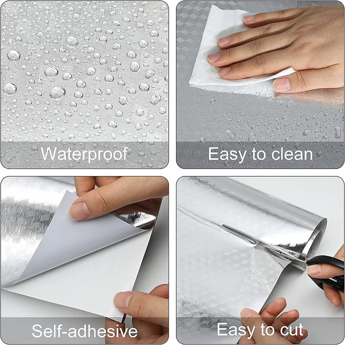 Aluminum Foil Self Adhesive Wall Stickers 60x200 cm