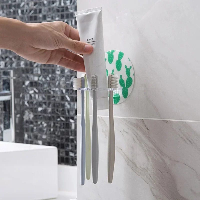 Removable Toothbrush Holder Transparent Shaver Organizer Kids Tooth Brush Storage Rack Bathroom