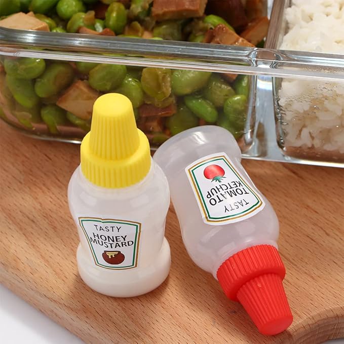 Mini Sauce Bottles for Lunch Box (4 Pcs)