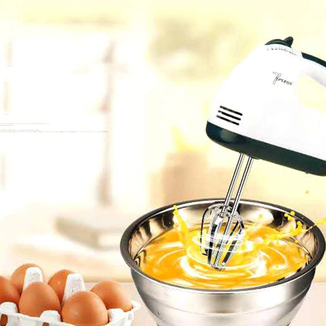 Multifunctional Mini 7 Speed Electric Handheld Beater, Automatic Egg Beater, Stainless Steel Blender for Whipping Mixing Cookies, Brownies, Cakes