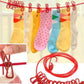 Clip&Hang 185CM Portable Clothesline With (12) Clip - Elastic, Windproof & Eco-Friendly for Travel & Home Use