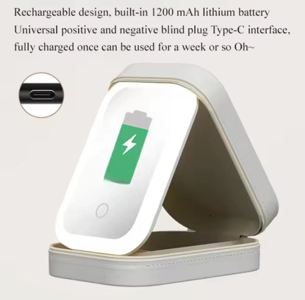Travel Makeup Case With LED Light Mirror, Cosmetic Bag With LED Light Mirror, Portable Mini Jewelry Box With Adjustable LED Light Mirror