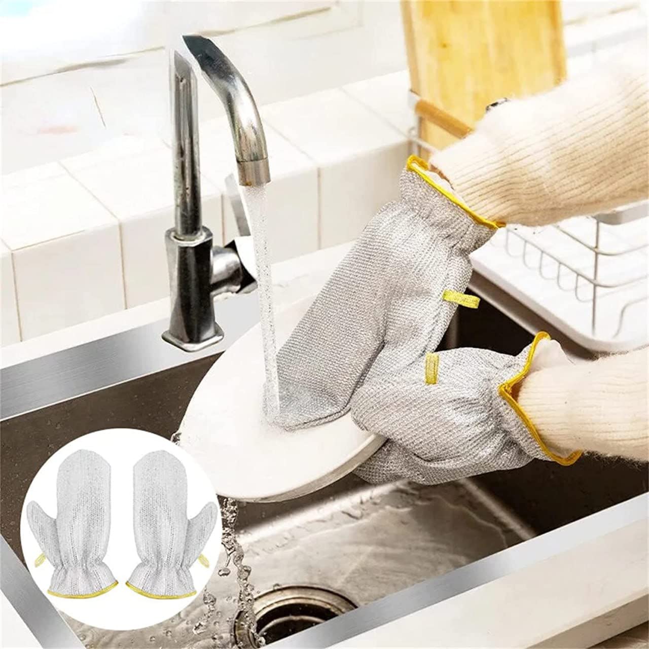 Silver Dishwashing Gloves