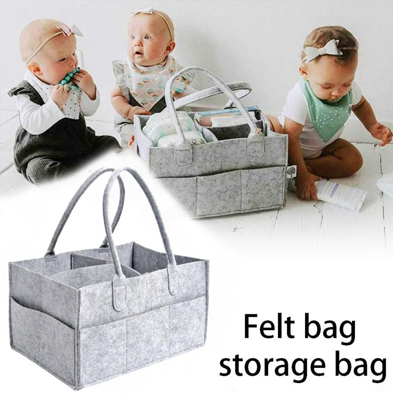 Baby Diaper Caddy Organizer - Portable Storage Basket - Essential Bag for Nursery, Changing Table and Car - Waterproof Liner Is Great for Storing Diapers, Bottles