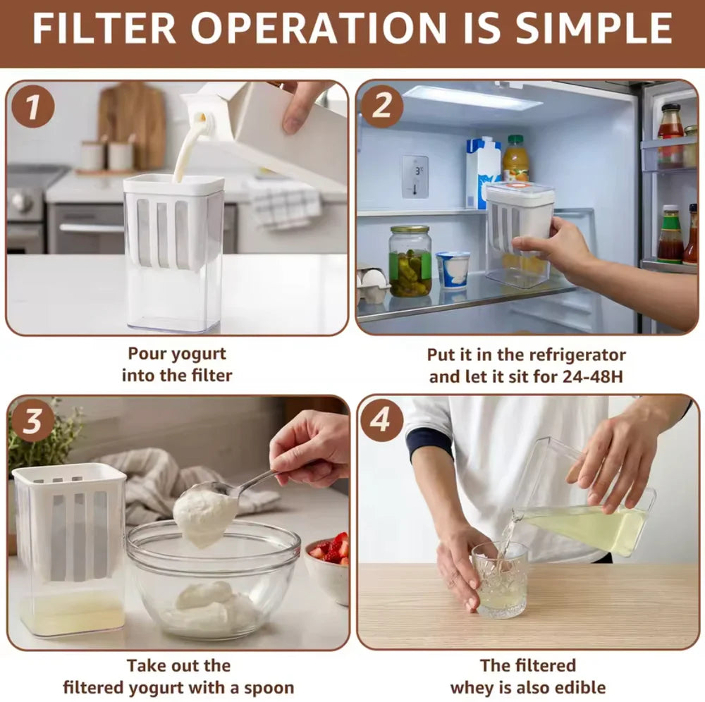 Multifunctional yogurt filter with mesh steamer