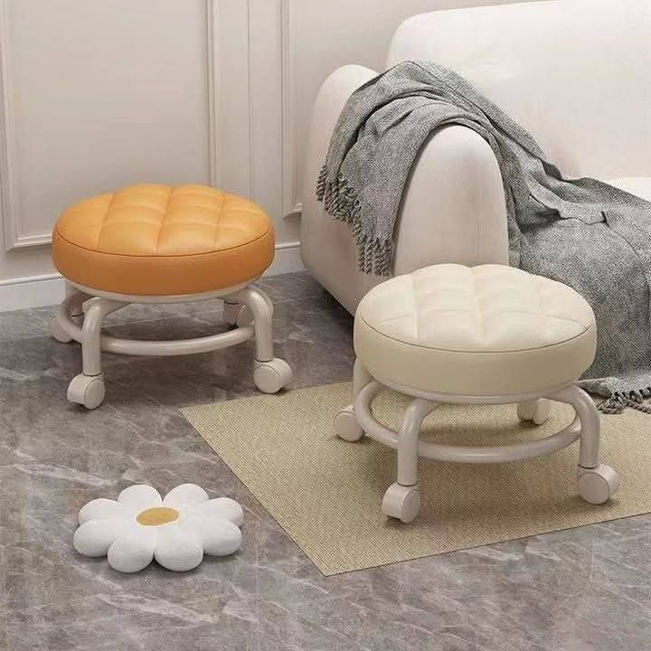 Multifunctional Rolling Round Stool, Universal Mini Stool For Kids, Household Small Sofa Stool