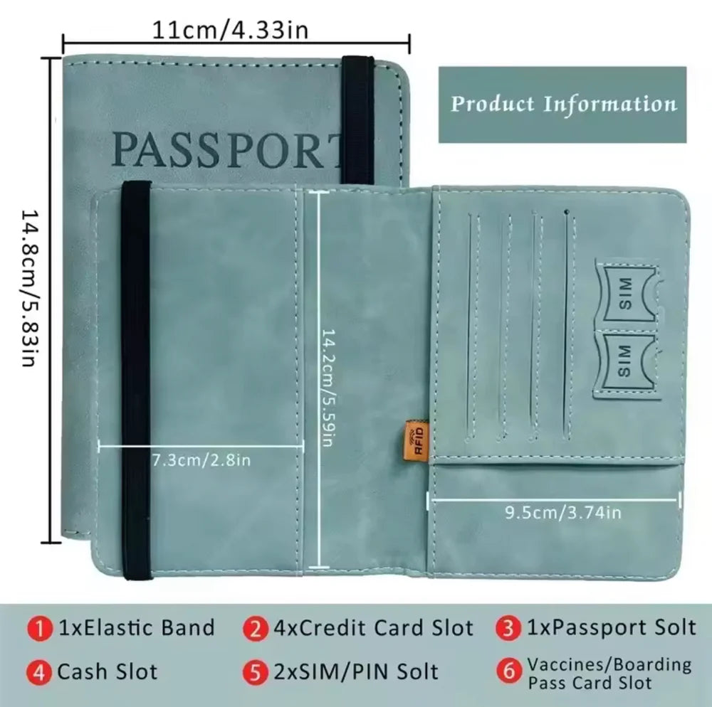 Imported leather passport wallet