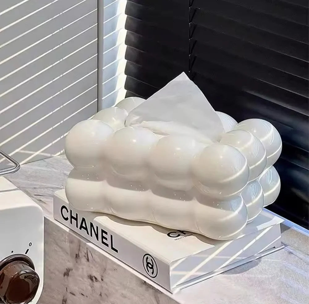 Bubble Shape Tissue Box Holder, Non Slip Ceramic Tissue Box Cover, Desktop Tissue Organizer
