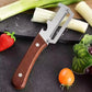 3 In 1 Vegetables Peeler With Wooden Handle, Stainless Steel Scallion Shredder, Multifunctional Vegetable Slicing Peeler, Kitchen Tool
